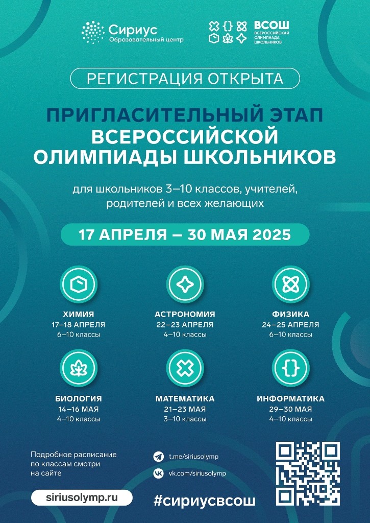 Вы сейчас просматриваете Пригласительный этап ВсОШ на платформе Сириус